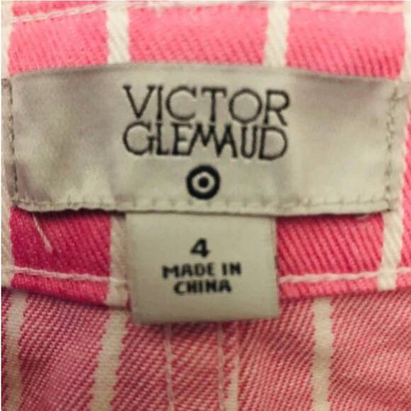 New Victor Glemaud x Target Pink White Striped Mini Skirt Size 4 - Picture 3 of 4